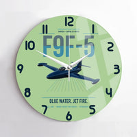 Thumbnail for F9F-5 Panther design on light green no frame wall clock