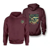 Thumbnail for VINTAGE G4269 - The Swallows In The Rafters - Double-Side Hoodie design on darkred double side
