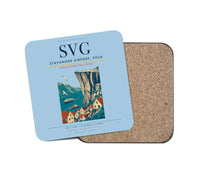 Thumbnail for Stavanger Airport, Sola (SVG) design on light blue 1 piece coaster