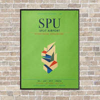 Thumbnail for Split Airport SPU vertical canvas print - framed - light green background