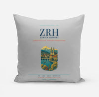 Thumbnail for Zurich Airport (ZRH) design on light gray pillow