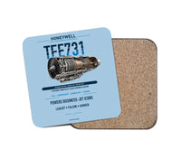 Thumbnail for TFE731 design on light blue 1 piece coaster