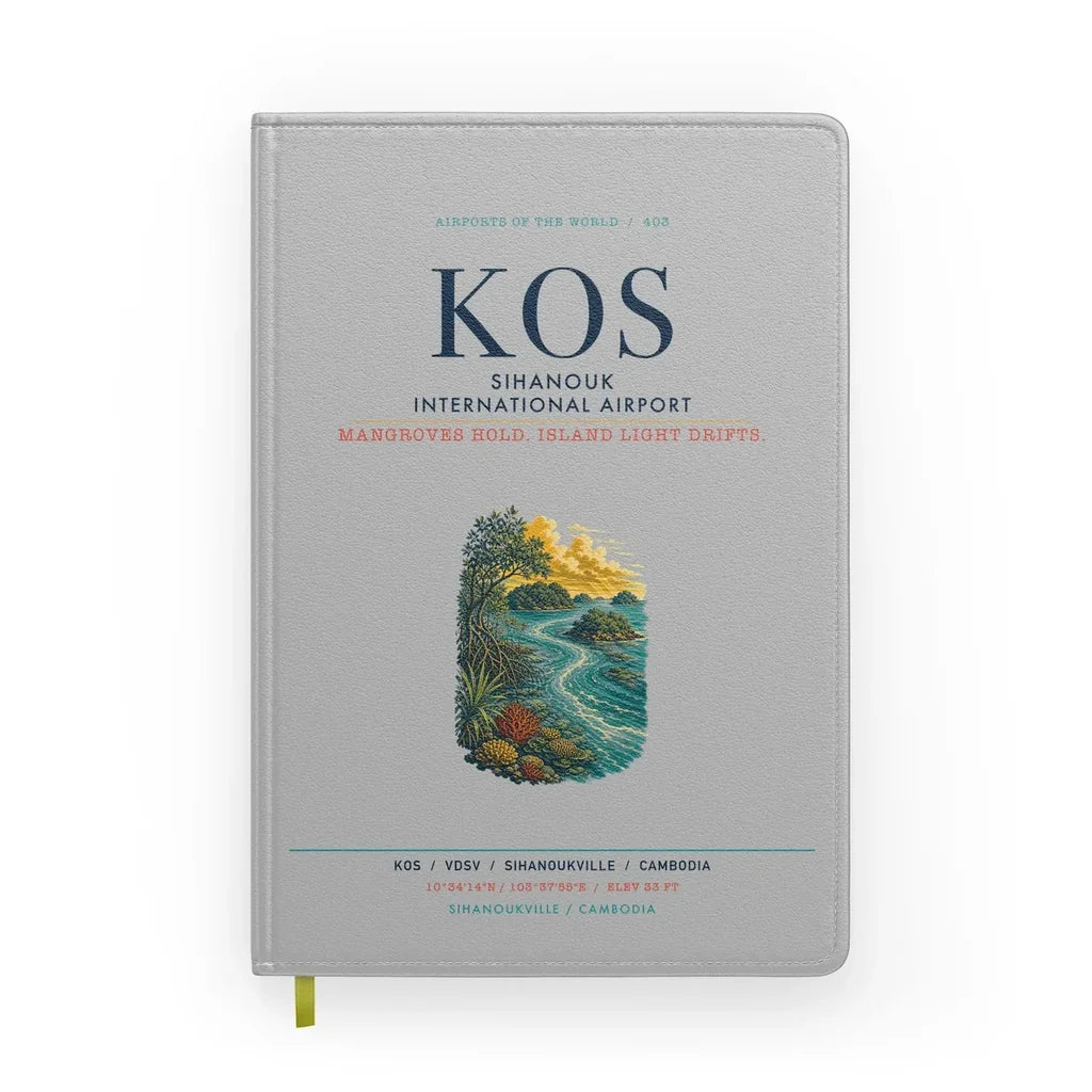 Sihanouk International Airport Sihanoukville (KOS) design on light gray notebook