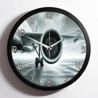Thumbnail for Super Cool Airliner Jet Engine aviation design on premium wood and metal wall clock.