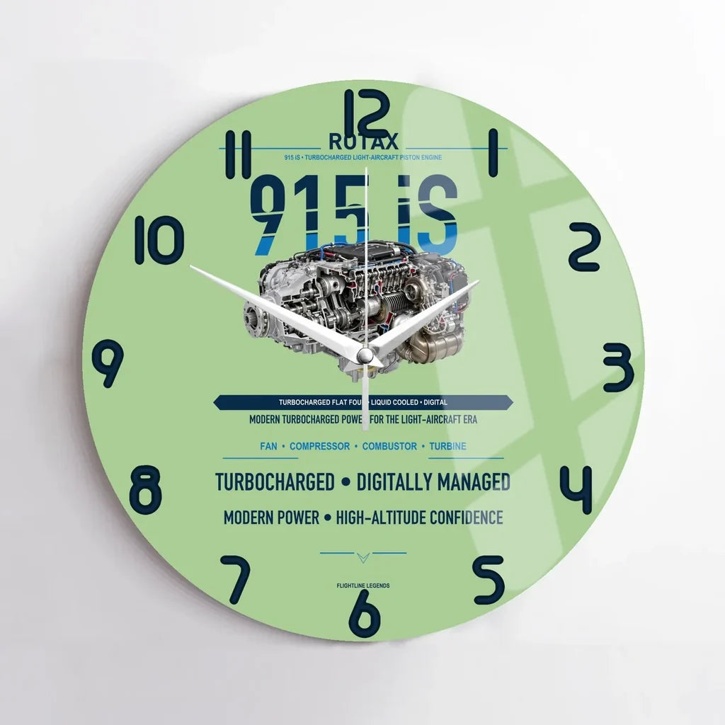 915 iS design on light green no frame wall clock