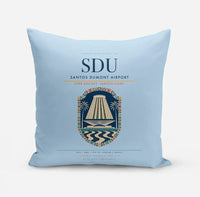Thumbnail for Santos Dumont Airport (SDU) design on light blue pillow