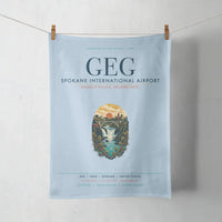 Thumbnail for Spokane International Airport (GEG) design on light blue towel