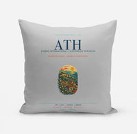 Thumbnail for Athens International Eleftherios Venizelos Airport (ATH) design on light gray pillow
