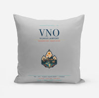 Thumbnail for Vilnius Airport (VNO) design on light gray pillow