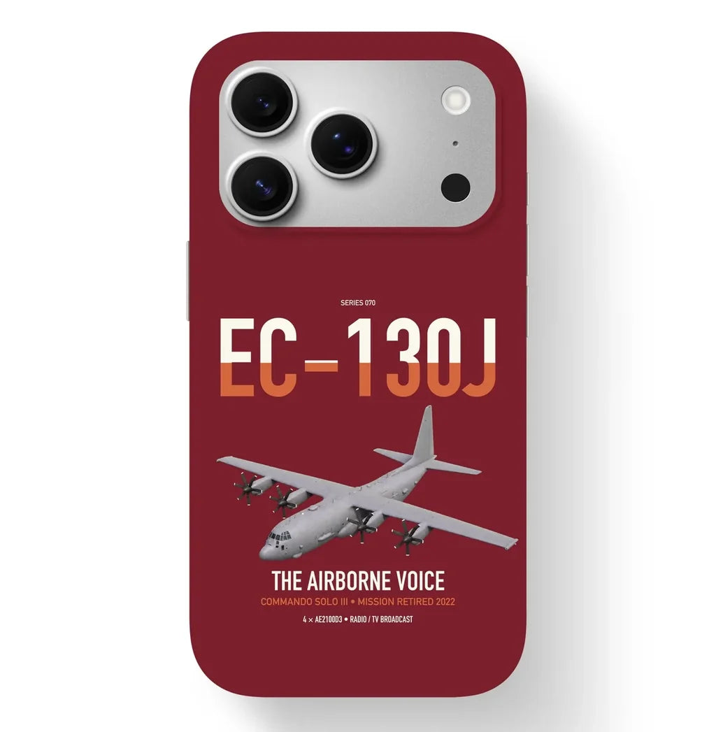 EC-130J Commando Solo III design on dark red magsafe iphone case, for iPhone 17 Pro