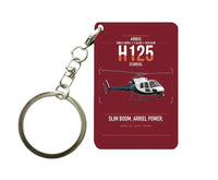 Thumbnail for Airbus H125 design on dark red designed key chain, double-side print