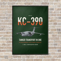 Thumbnail for Embraer KC-390 Millennium vertical canvas print - framed - dark green background