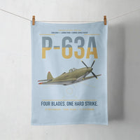 Thumbnail for P-63A Kingcobra design on light blue towel