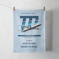 Thumbnail for Boeing 777-9 design on light blue towel