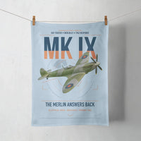 Thumbnail for Supermarine Spitfire Mk IX design on light blue towel