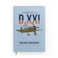 Thumbnail for Fokker D.XXI — Dutch LVA aircraft 221 design on light blue notebook