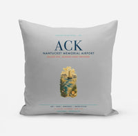 Thumbnail for Nantucket Memorial Airport (ACK) design on light gray pillow
