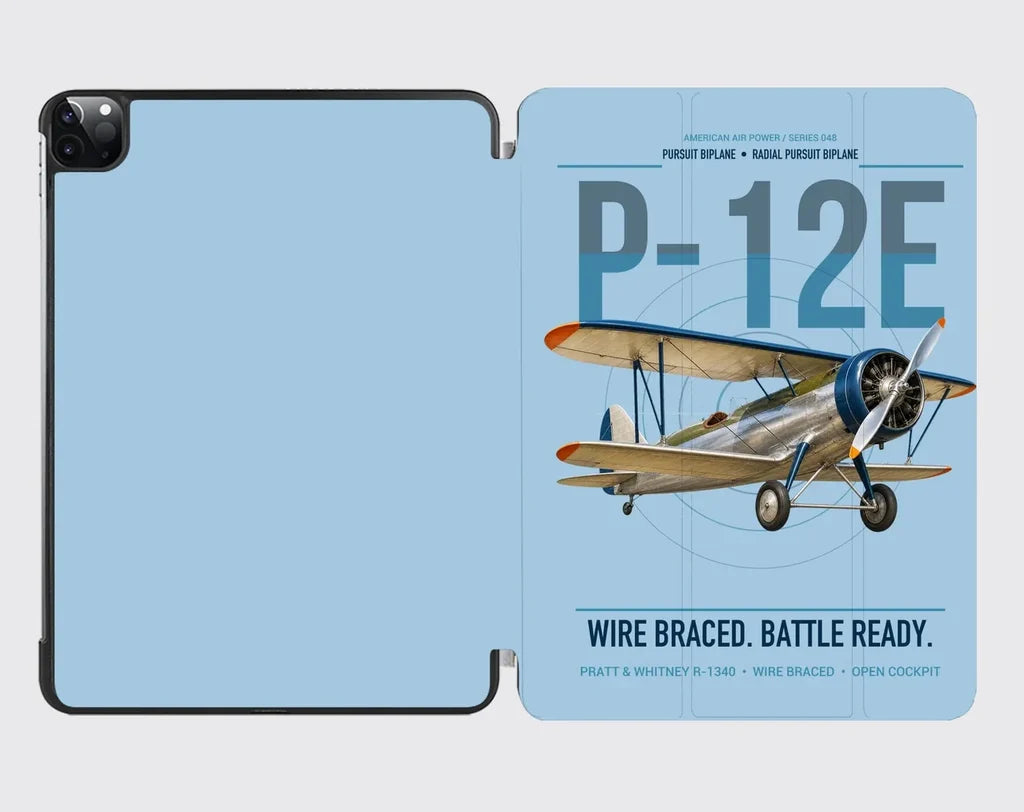 Boeing P-12E design on light blue ipad tablet case