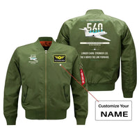Thumbnail for Cessna Citation 560 - Citation V design on green+name bomber jacket, double-side print
