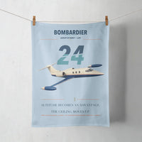 Thumbnail for Bombardier Learjet 24 design on light blue towel