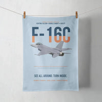 Thumbnail for F-16C Fighting Falcon See All Around Turn Inside design on light blue towel
