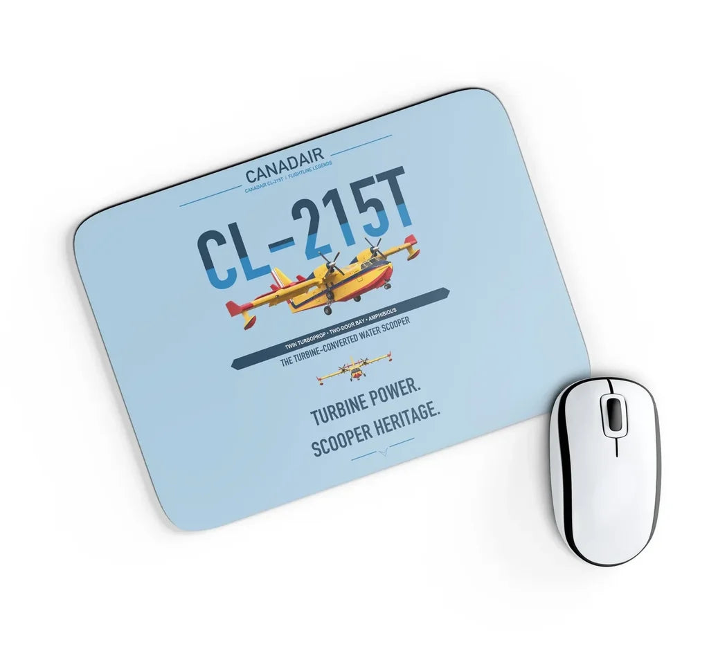 Canadair CL-215T design on light blue rectangle mouse pad