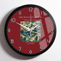 Thumbnail for VINTAGE G4083 - The Mountain Airway - Designed Wall Clocks design on darkred framed