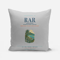 Thumbnail for Rarotonga International Airport (RAR) design on light gray pillow