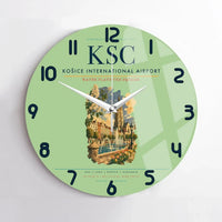 Thumbnail for Košice International Airport (KSC) design on light green no frame wall clock