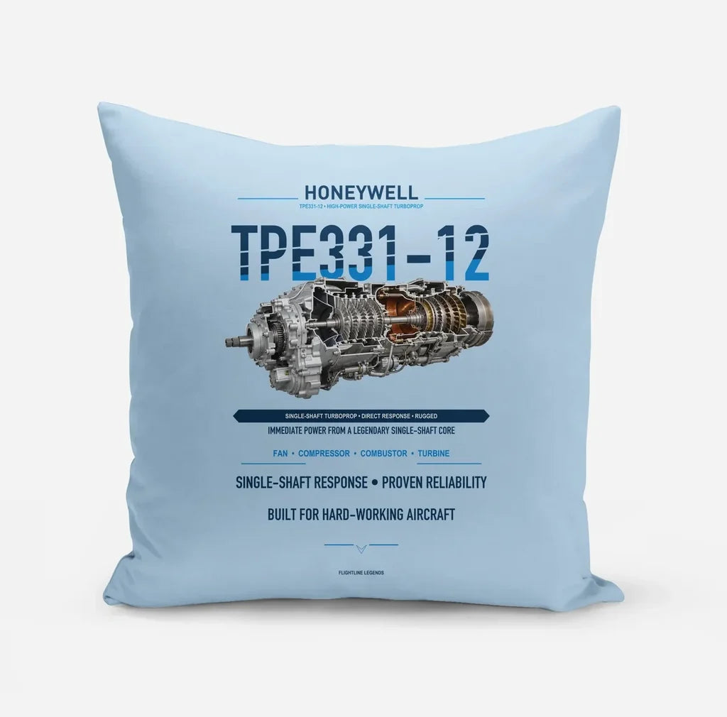 TPE331-12 design on light blue pillow