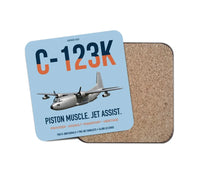 Thumbnail for C-123K Provider design on light blue 1 piece coaster