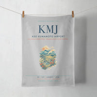 Thumbnail for Aso Kumamoto Airport (KMJ) design on light gray towel