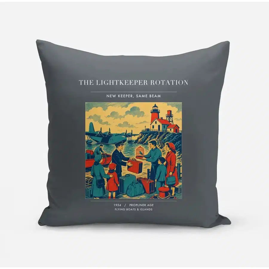 VINTAGE G4418 - The Lightkeeper Rotation - Designed Pillows design on gray