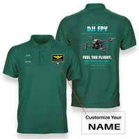 Thumbnail for DJI FPV design on green polo with custom name badge