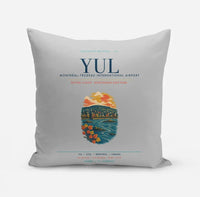 Thumbnail for Montréal–Trudeau International Airport (YUL) design on light gray pillow