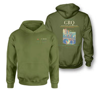 Thumbnail for Groningen Airport Eelde (GRQ) design on green army double-side hoodie