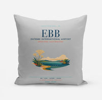 Thumbnail for Entebbe International Airport (EBB) design on light gray pillow