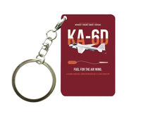 Thumbnail for KA-6D Intruder design on dark red designed key chain, double-side print