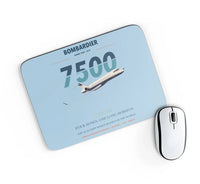 Thumbnail for Bombardier Global 7500 design on light blue rectangle mouse pad