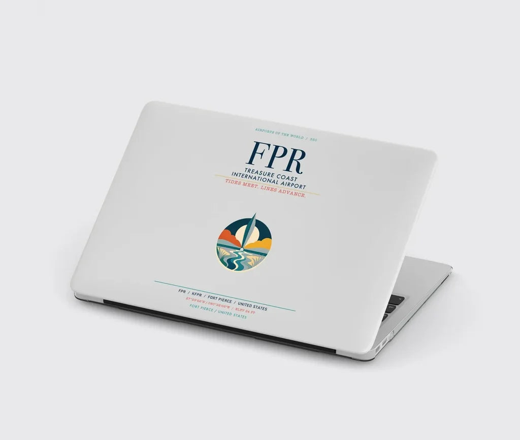 Treasure Coast International Airport (FPR) design on light gray MacBook case