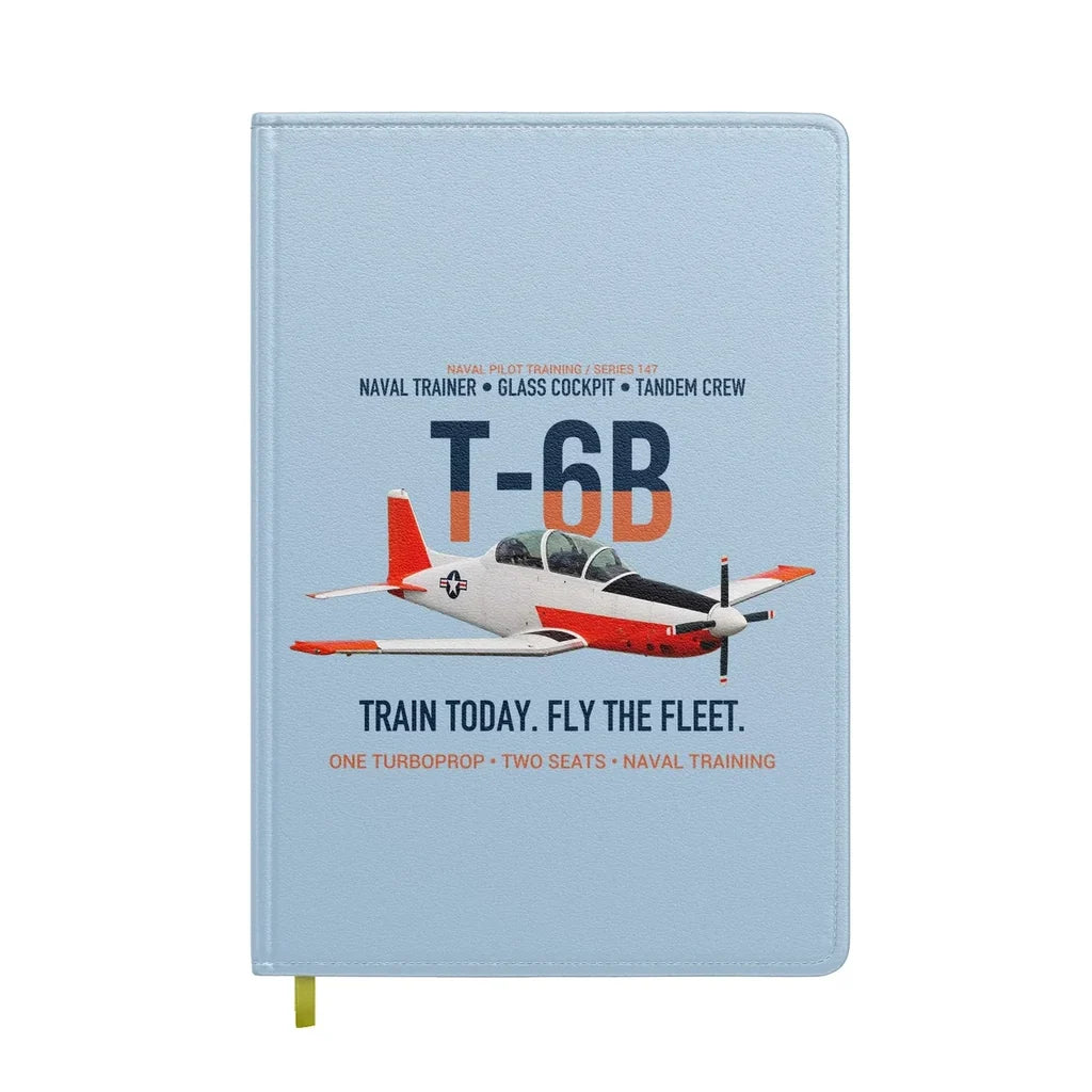 T-6B Texan II Naval Aviator Training design on light blue notebook