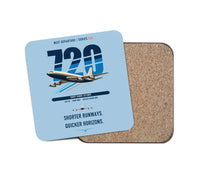 Thumbnail for Boeing 720B design on light blue 1 piece coaster