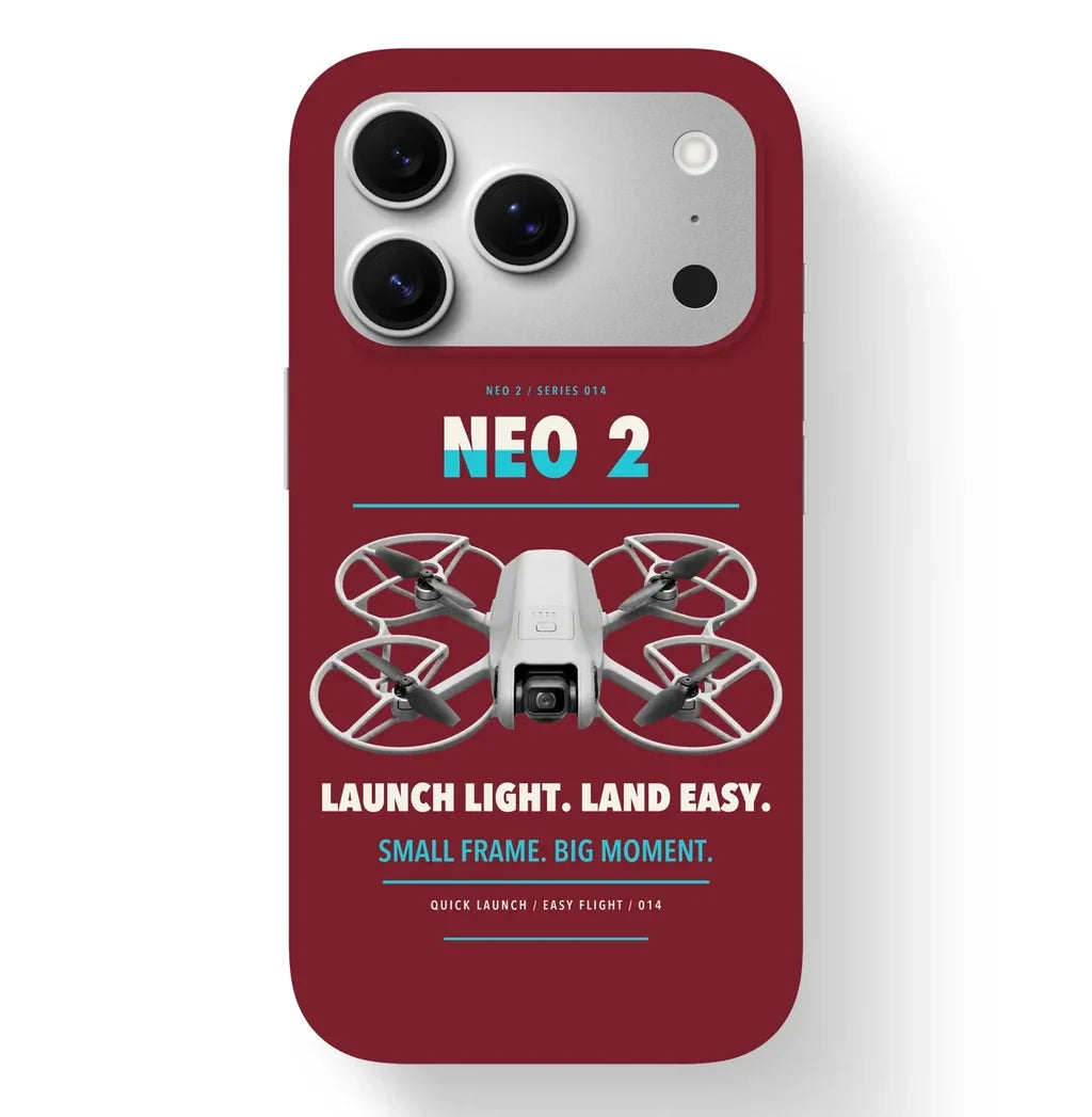 DJI Neo 2 Case design on dark red iphone case