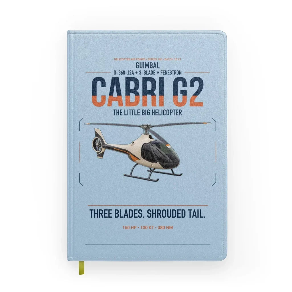 Guimbal Cabri G2 design on light blue notebook