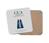 Thumbnail for Aeropuerto Internacional La Aurora (GUA) design on light gray 1 piece coaster