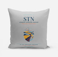 Thumbnail for London Stansted Airport (STN) design on light gray pillow