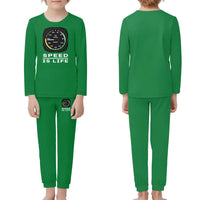 Thumbnail for Speed Is Life children pajamas - Green