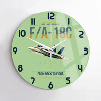 Thumbnail for F-A-18C Hornet design on light green no frame wall clock
