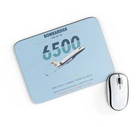 Thumbnail for Bombardier Global 6500 design on light blue rectangle mouse pad