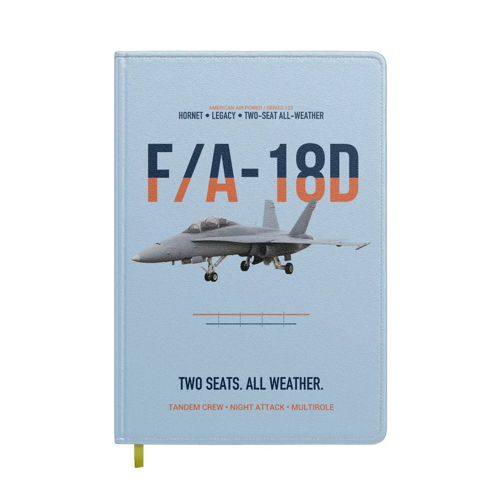 F-A-18D Hornet Two Seats All Weather design on light blue notebook